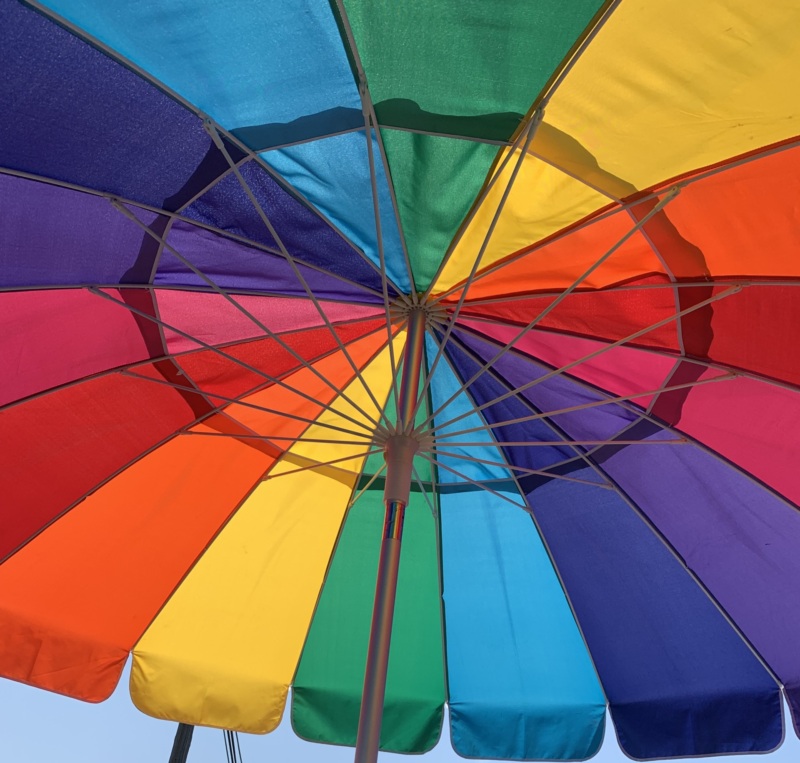 A rainbow umbrella